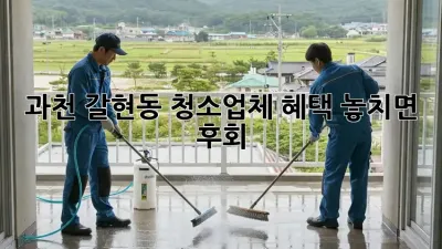 과천 갈현동 청소업체 혜택 놓치면 후회! 🏡✨
