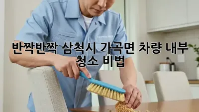 ✨ 반짝반짝! 삼척시 가곡면 차량 내부 청소 비법 🚗💨