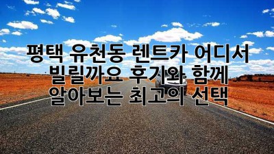 평택 유천동 렌트카, 어디서 빌릴까요? 후기와 함께 알아보는 최고의 선택!
