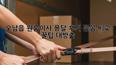 오남읍 원룸이사 용달 후기🚚 꼼꼼 비교 & 꿀팁 대방출!