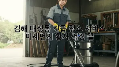 김해 대성동 긴급 청소 서비스: 미세먼지, 황사 걱정 끝!